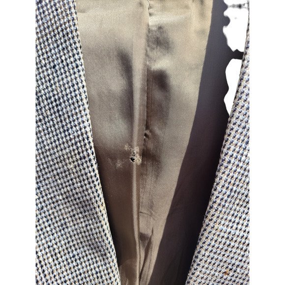 Vintage Robert Alexander Beige and Black Check Tweed 2 Button Blazer - Picture 6 of 12